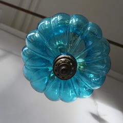 Blue Crystal Pendant Light by Val St. Lambert