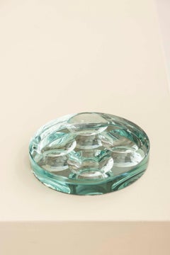 Svuotatasche in cristallo blu di Fontana Arte, anni '60