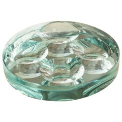 Svuotatasche in cristallo blu di Fontana Arte, anni '60