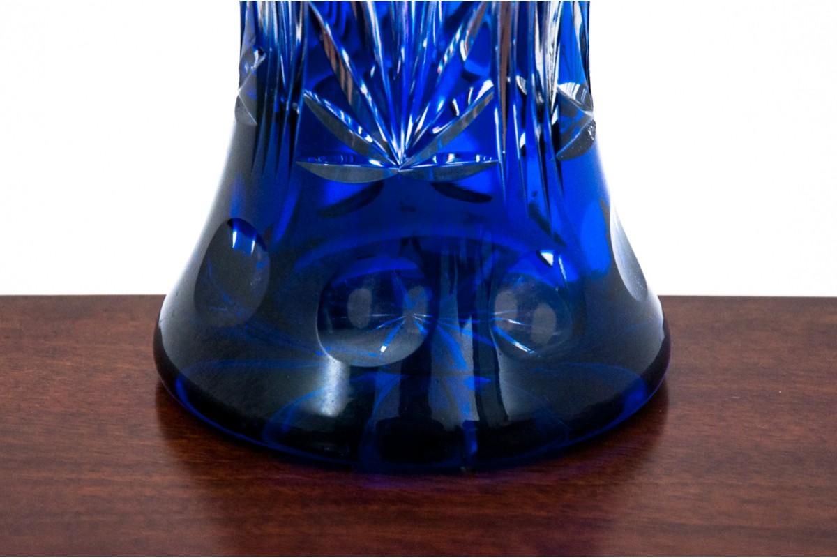 Blue Crystal Vase, Poland, 1960s at 1stDibs blue crystal vases