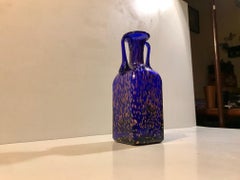 Blue Crystal Vase with Rose Gold Speckles by Joska, 1970s
