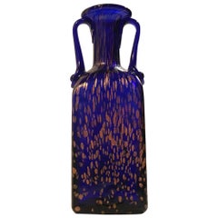 Blue Crystal Vase with Rose Gold Speckles by Joska, 1970s