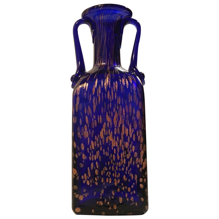 Blue Crystal Vase with Rose Gold Speckles by Joska, 1970s For Sale at  1stDibs