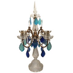 Blue Crystals French Candelabra