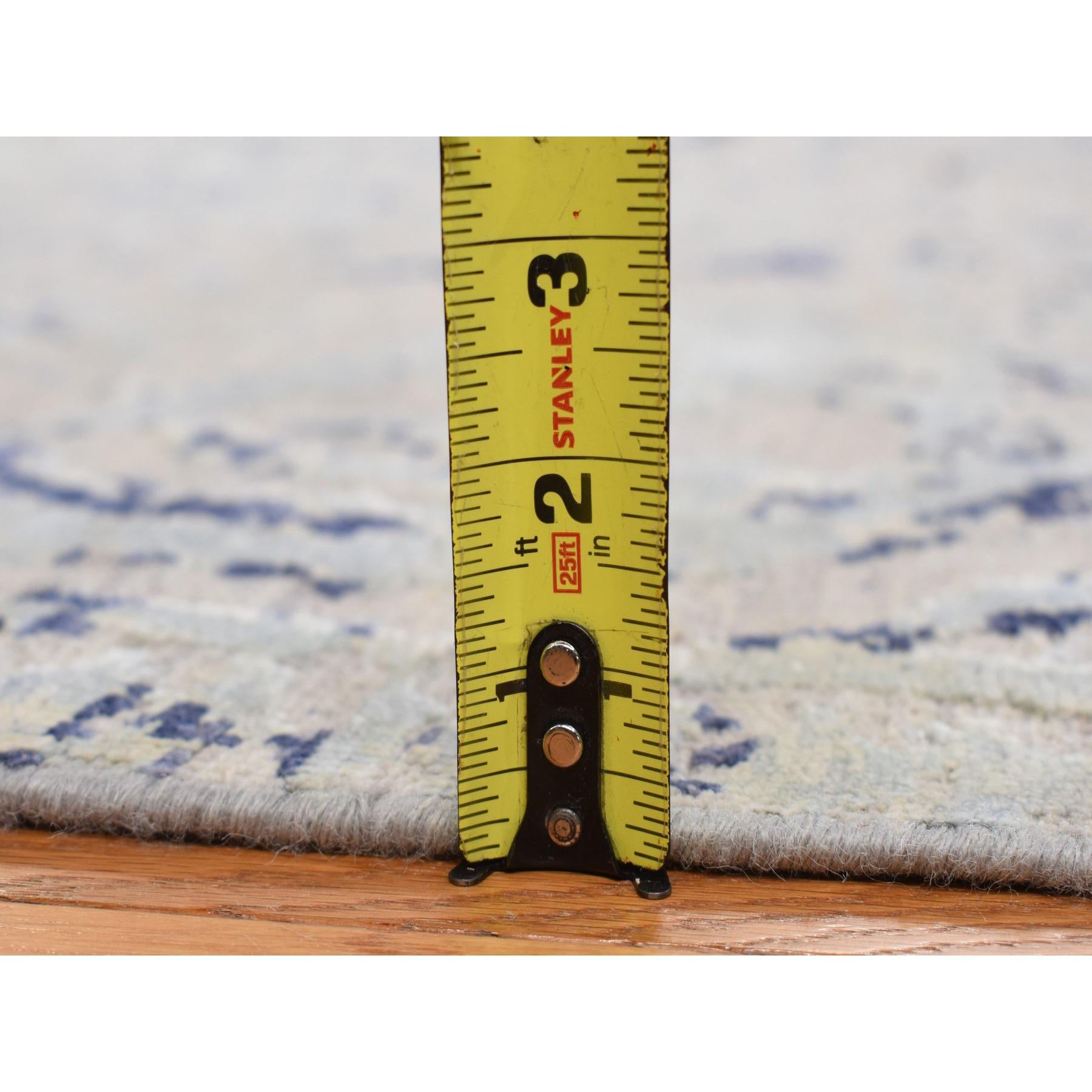 Tapis oriental noué à la main avec motif d'arbre de cyprès bleu 11'10