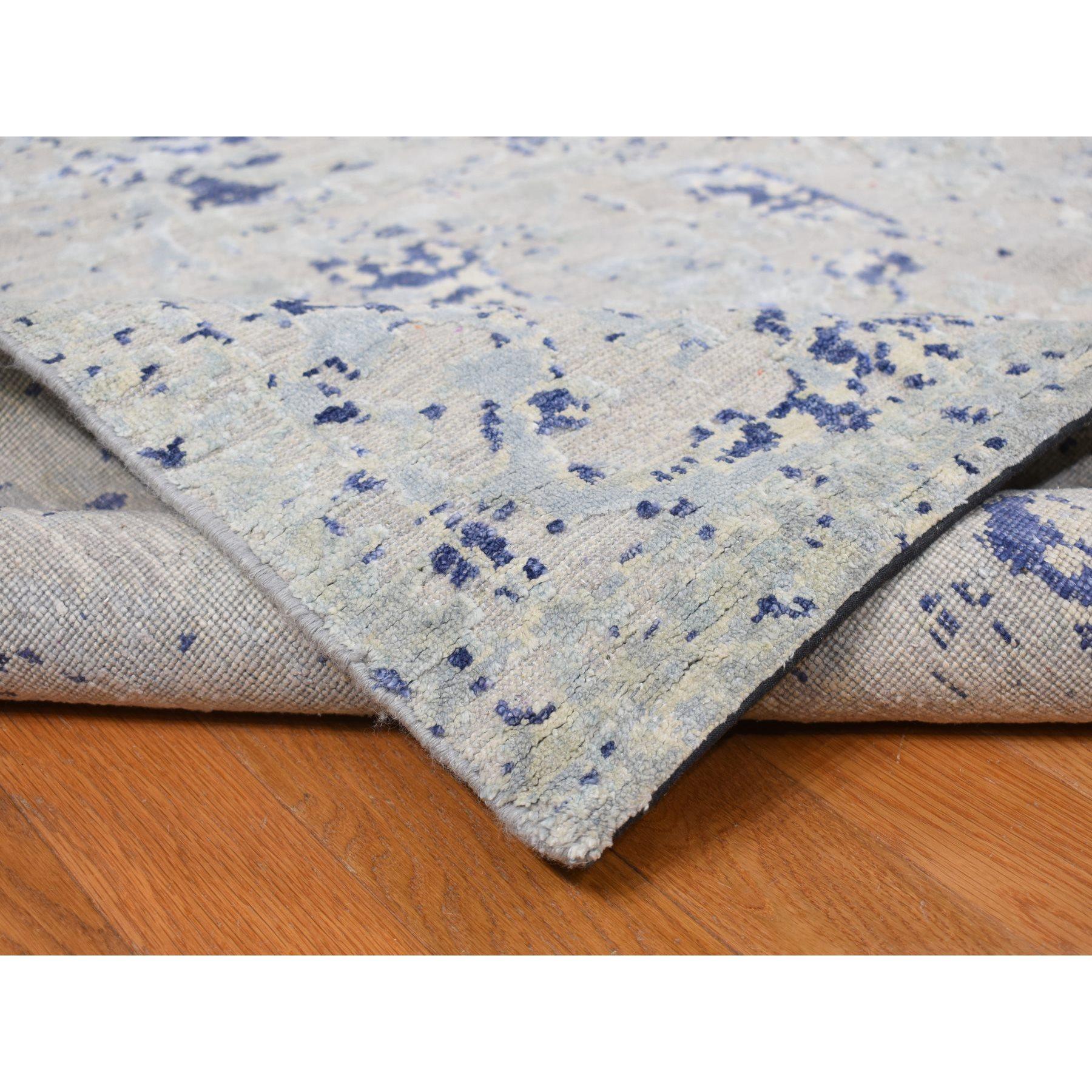 XXIe siècle et contemporain Tapis oriental noué à la main avec motif d'arbre de cyprès bleu 11'10