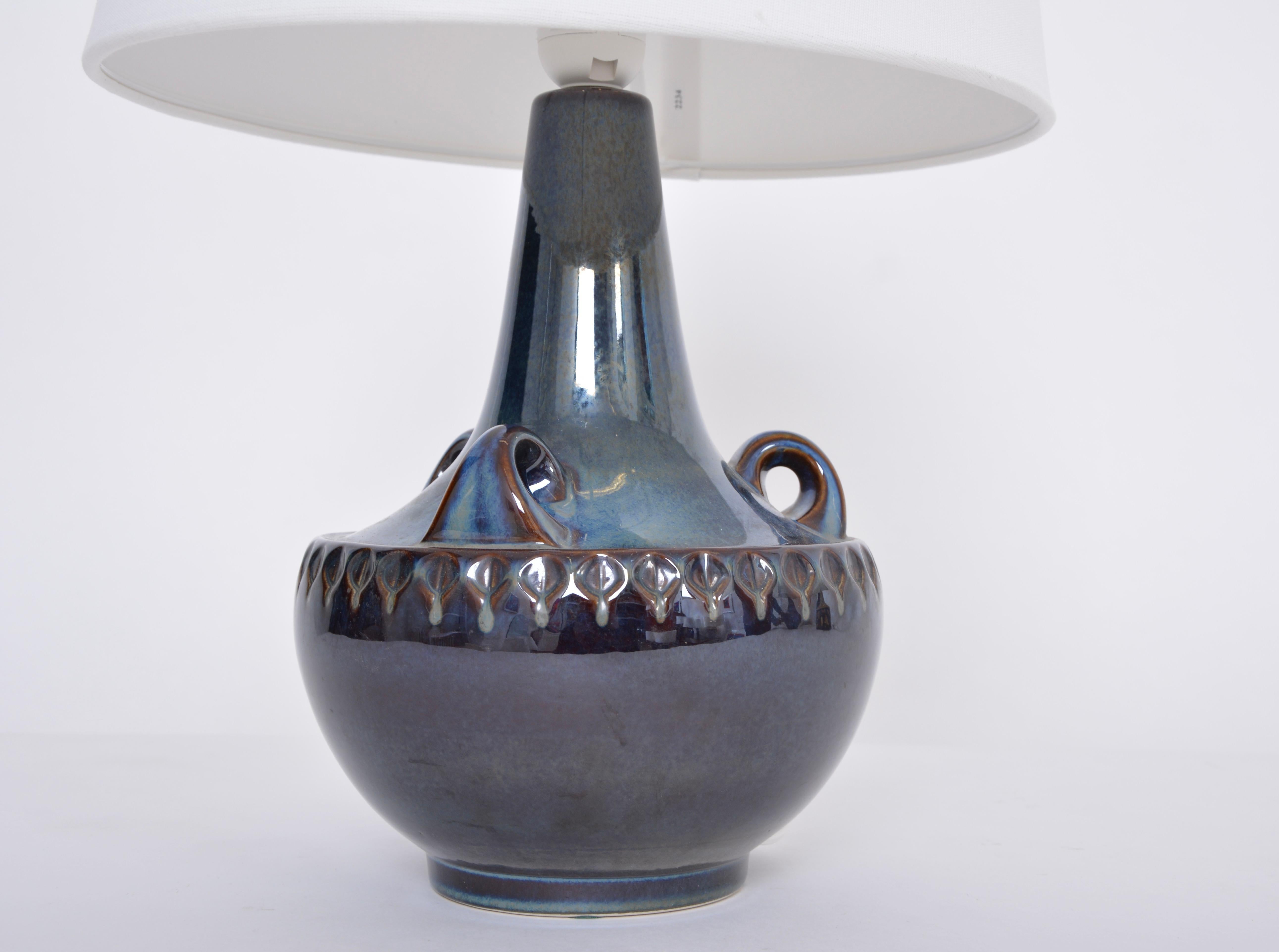 Blue Danish Midcentury Stoneware Lamp Model 1059 by Einar Johansen for Soholm For Sale 1