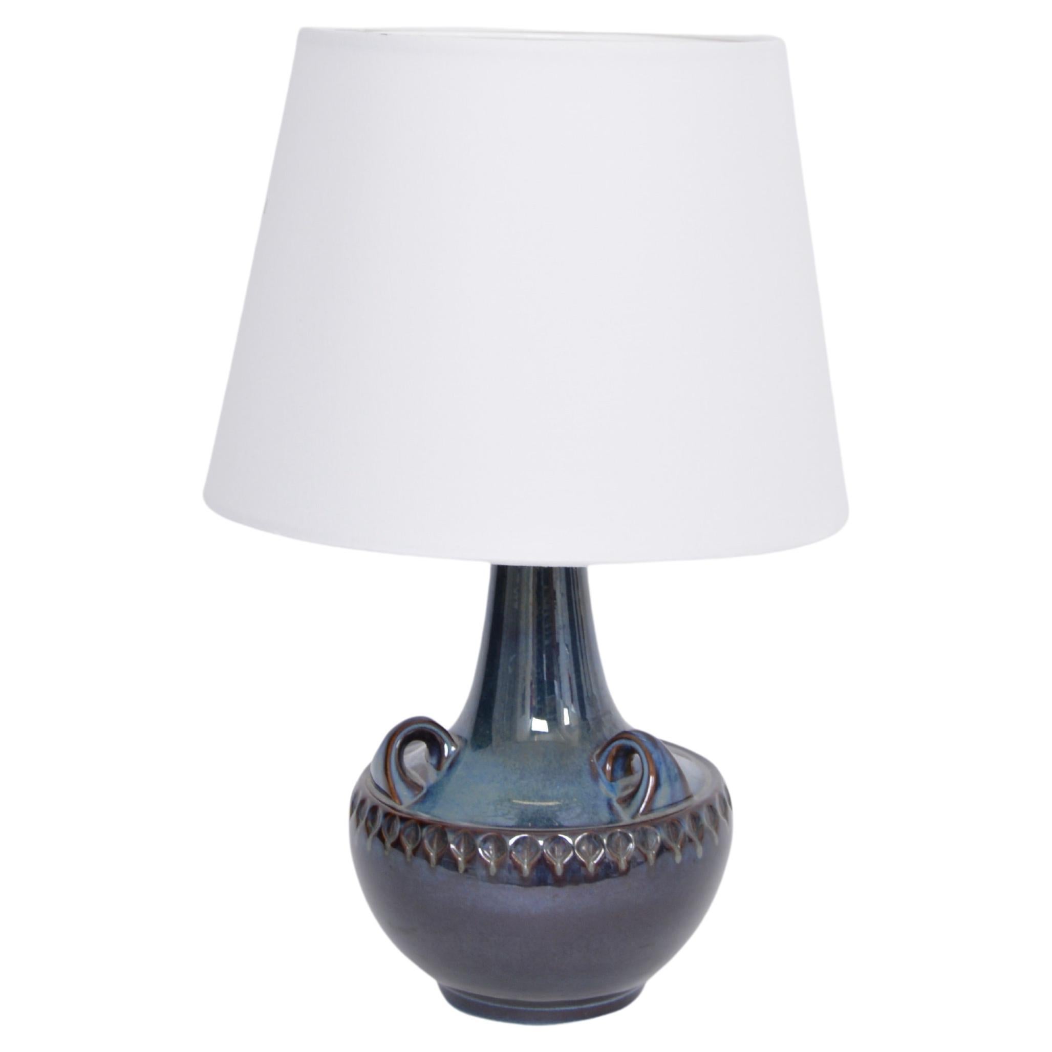 Blue Danish Midcentury Stoneware Lamp Model 1059 by Einar Johansen for Soholm For Sale
