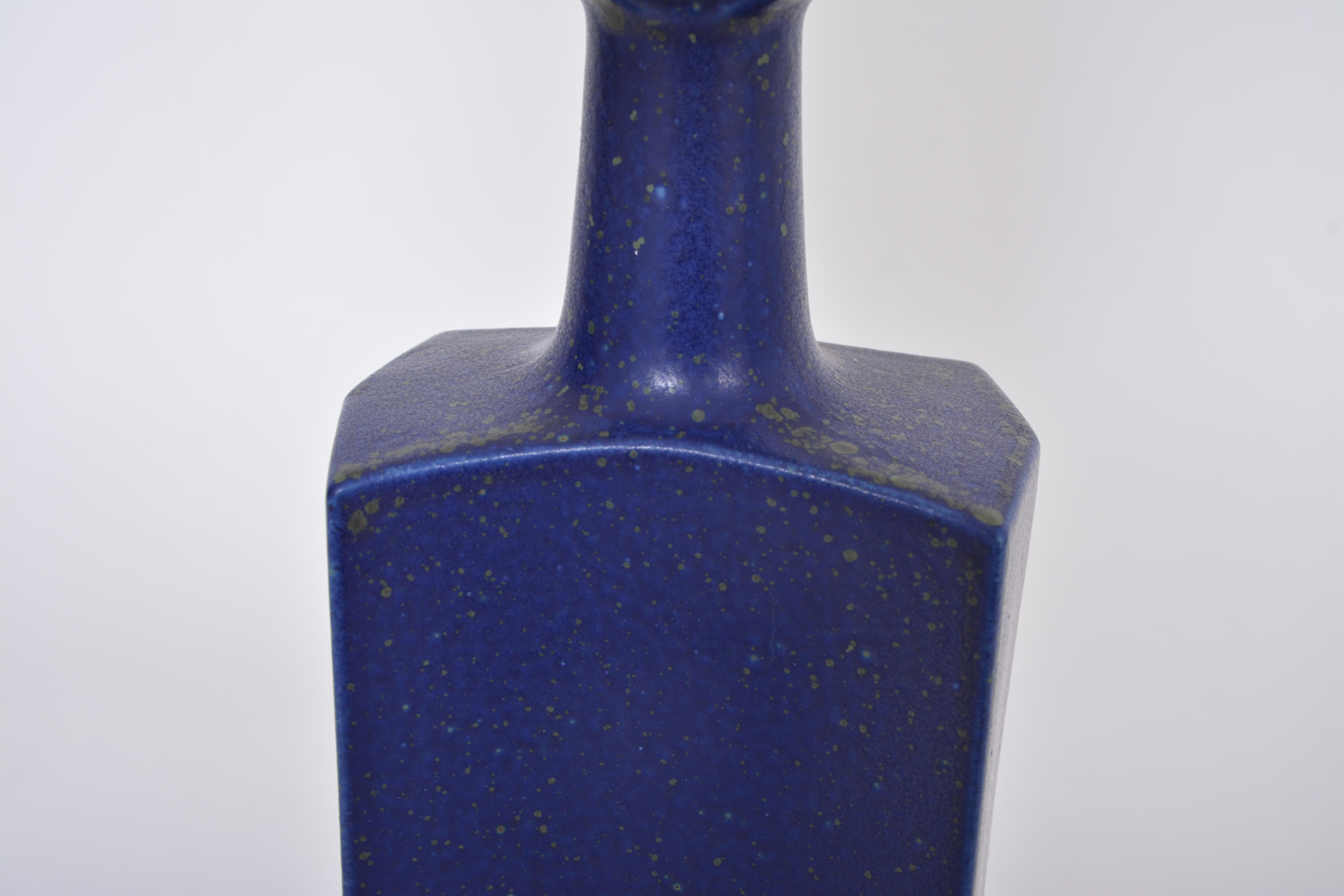 Blue Danish Mid-Century Modern Ceramic Table Lamp by Atelier Knabstrup For Sale 3