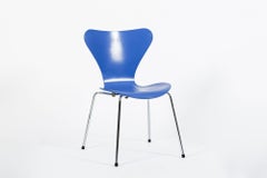Blue Danish Modern Dining Chair Series 7 by Arne Jacobsen for Fritz Hansen