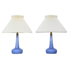 Blue Danish Modern Le Klint Glass Table Lamps, New-Old-Stock, 1980s, Denmark