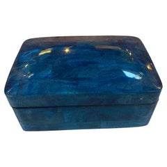 Vintage Blue Decorative Italian Box 1970s
