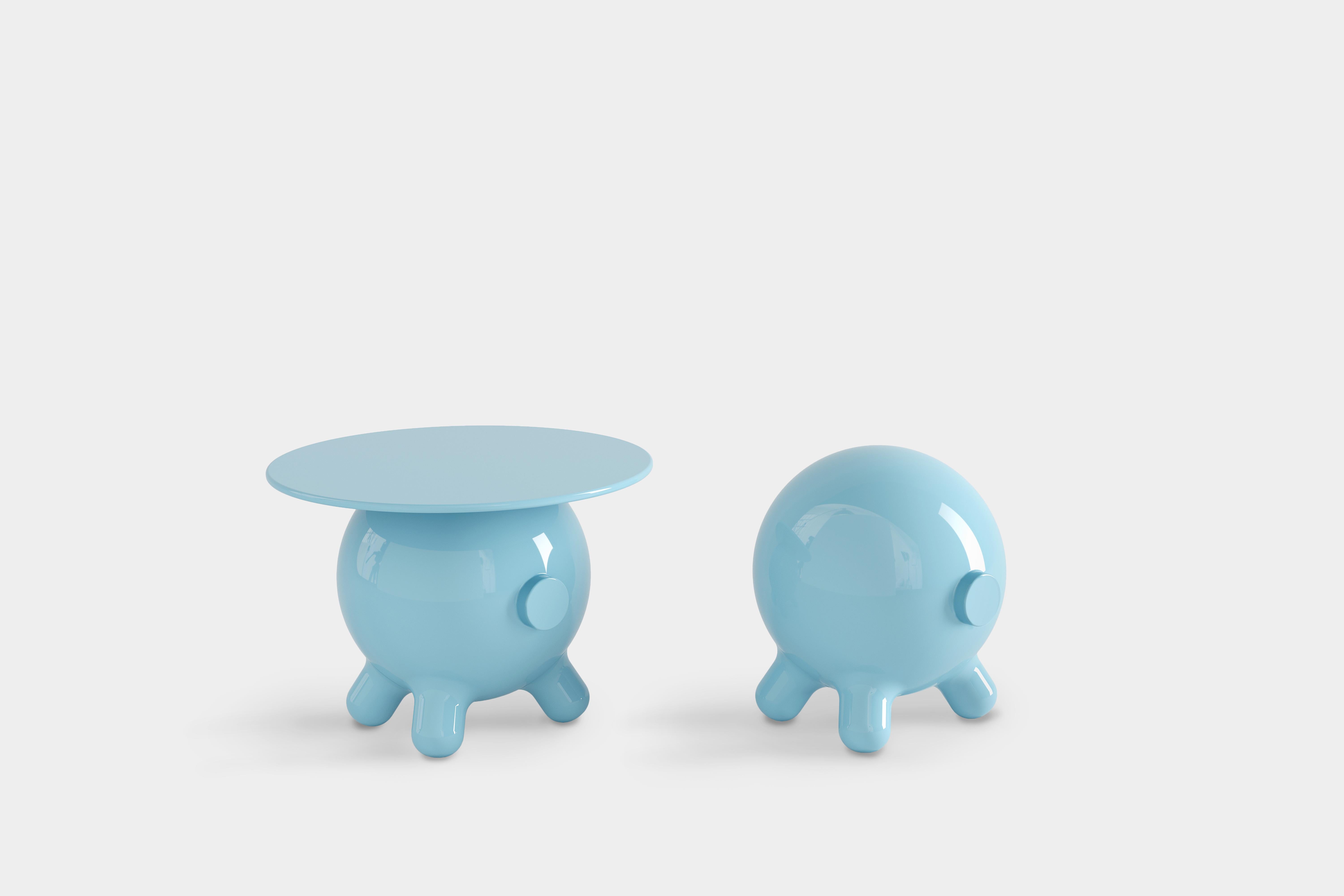 Tabouret décoratif bleu et sculpture ludique Pogo de Joel Escalona Neuf - En vente à Ciudad de México, CDMX