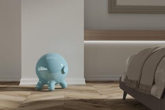 Blue Decorative Stool and Playful Sculpture, Pogo by Joel Escalona