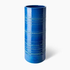 Blue Decorative Vase and Umbrella Stand by Aldo Londi