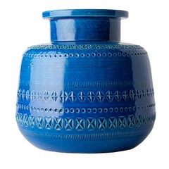 Blue Decorative Vase by Aldo Londi