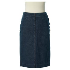 Blue denim skirt with cutwork on the back JPG Jean's 