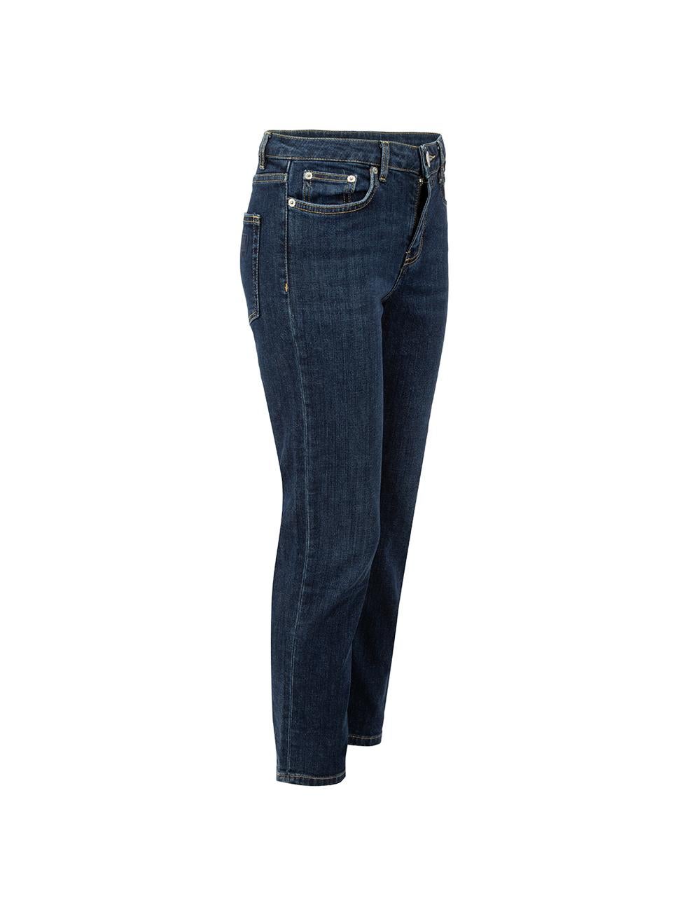 CONDITION is Very good. Minimal wear to jeans is evident. Minimal wear to the rear-right leg with loose thread on this used Maje designer resale item. 



Details


Blue

Denim

Straight leg jeans

Mid rise

Cropped ankle length

Front zip closure