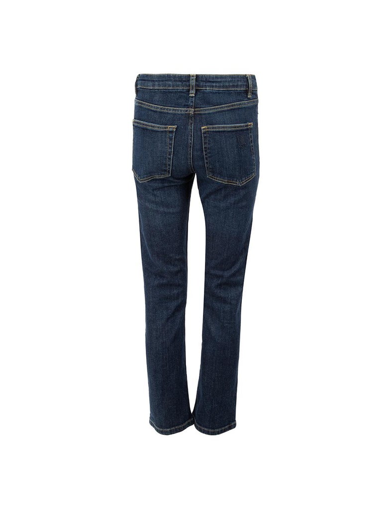 Maje Blue Denim Straight Leg Ankle Length Jeans Size XS For Sale at 1stDibs