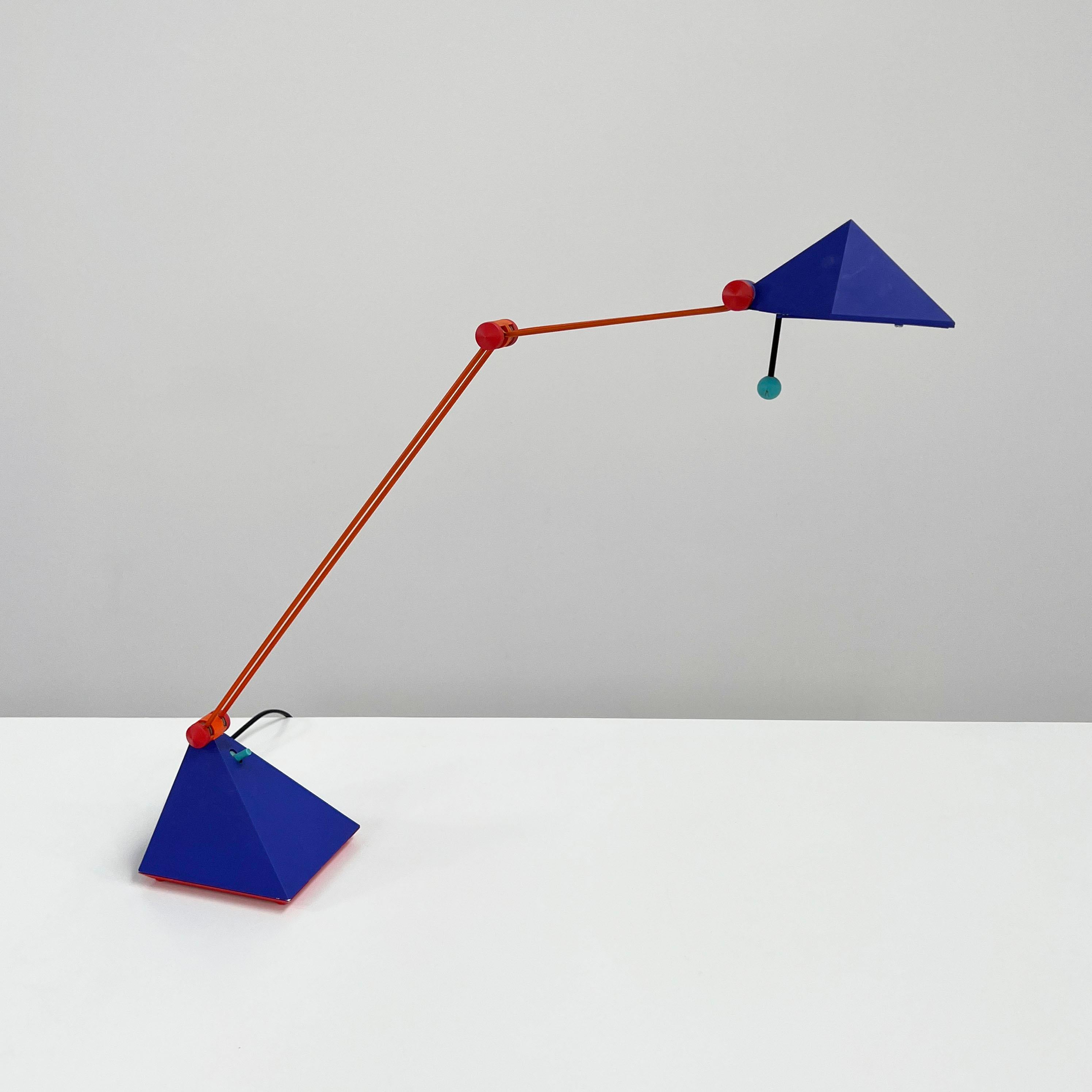 Blue Desk Lamp by Lungean & Pellmann for Brilliant Leuchten Germany, 1980s In Good Condition In Ixelles, Bruxelles