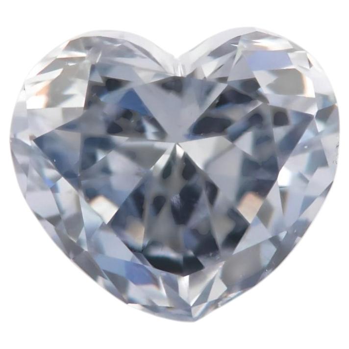 Blue Diamond - 0.10ct Natural Loose Fancy Light Gray Blue GIA Heart SI2 Deep For Sale