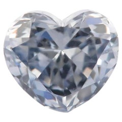 Blue Diamond - 0.10ct Natural Loose Fancy Light Gray Blue GIA Heart SI2 Deep