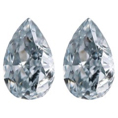 Blue Diamond - 0.31ct Natural Loose Fancy Light Blue Color Diamonds VS1 GIA Pair
