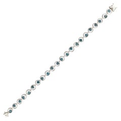 Blue Diamond Bracelet in 14 Karat White Gold