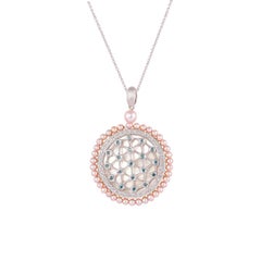 Sunita Nahata Blue Diamond Cocktail Pendant in 14Karat White Gold.