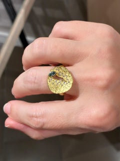 Blue Diamond Marquise Yellow Gold Crevasse Disc Ring, Barbara Heinrich 2025