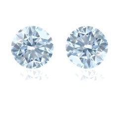 Blue Diamond - Pair Of 0.08ct Natural Loose Light Blue Diamond GIA Rounds VVS2