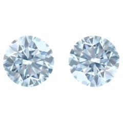 Blue Diamond - Pair Of 0.08ct Natural Loose Light Blue Diamond GIA Rounds VVS2
