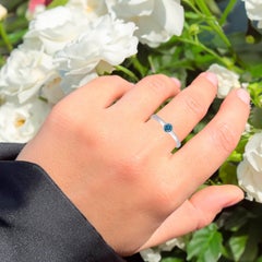 Blue Diamond Ring 0.25 Carats 9K White Gold