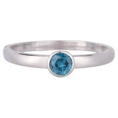 Blue Diamond Ring 0.25 Carats 9K White Gold
