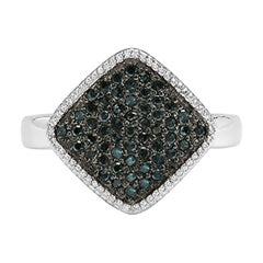 Blue Diamond Ring 0.26 Carats Sterling Silver