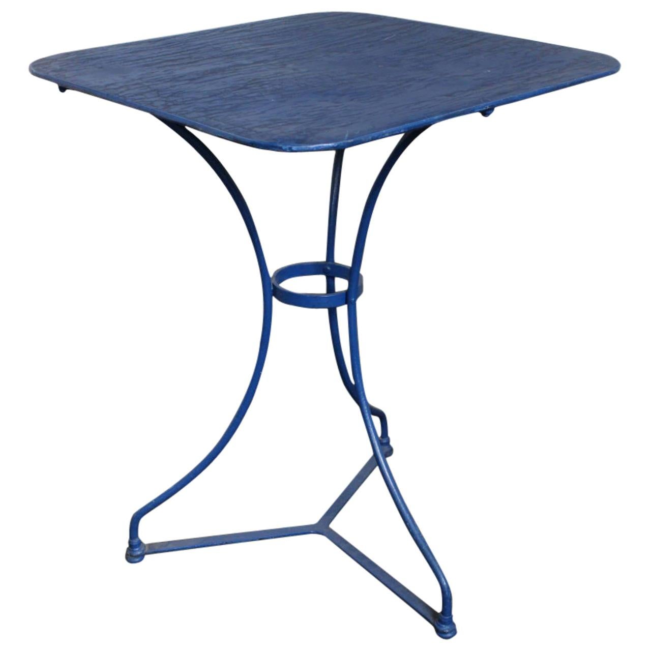 Blue Distressed French Bistro Garden Table at 1stDibs