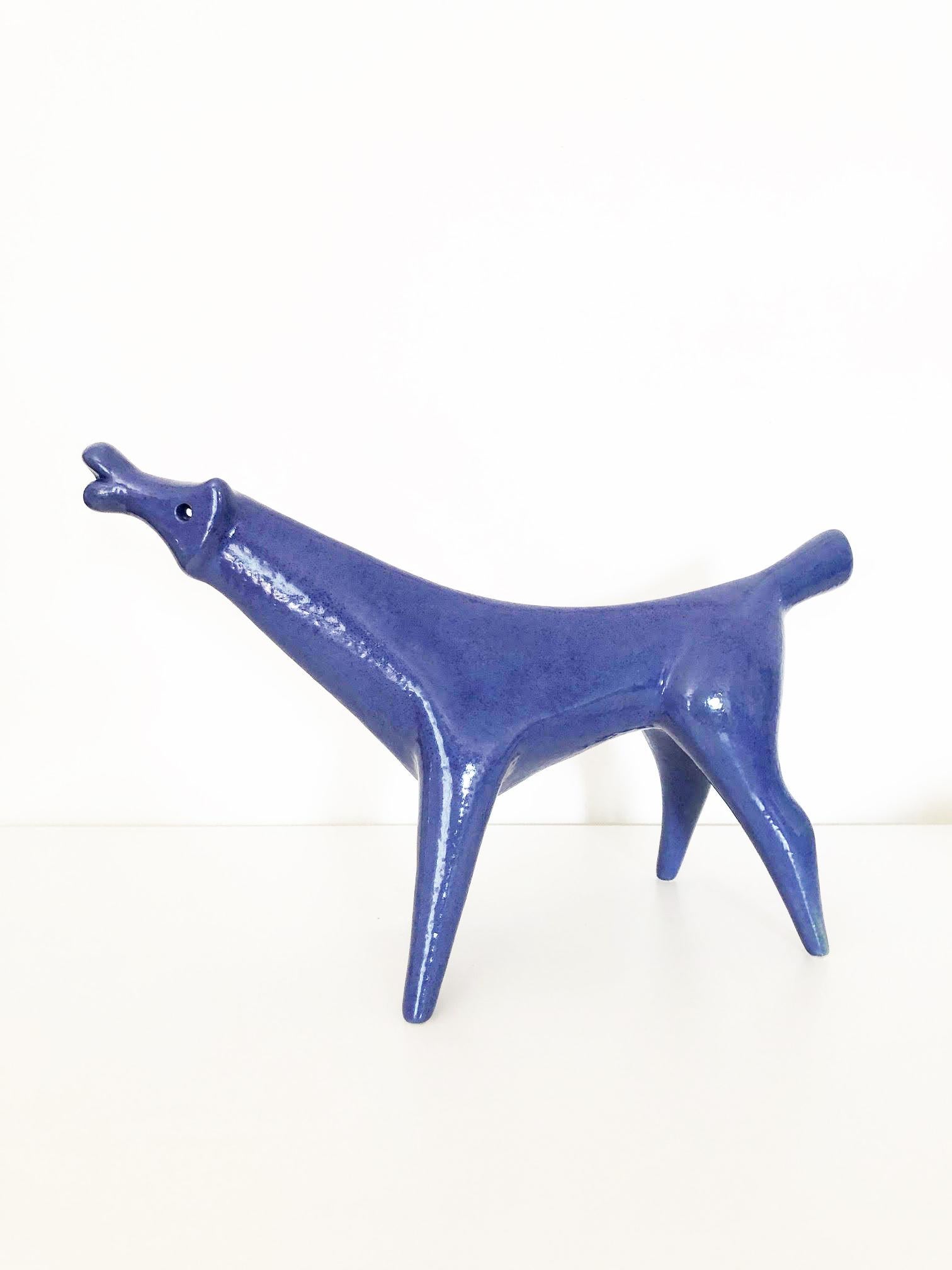 Blue Dog of Roberto Rigon Made in Italy - Art -

Year: 1950s

Materials: Signed and glazed ceramic, green 

Conditions: Perfect

Measurements: Cm 30 x cm 20.

 