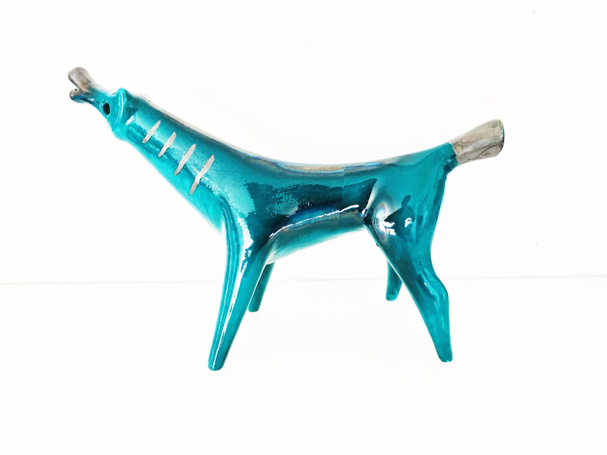 Bauhaus Blue Dog of Roberto Rigon 1950s Made in Italy, Art