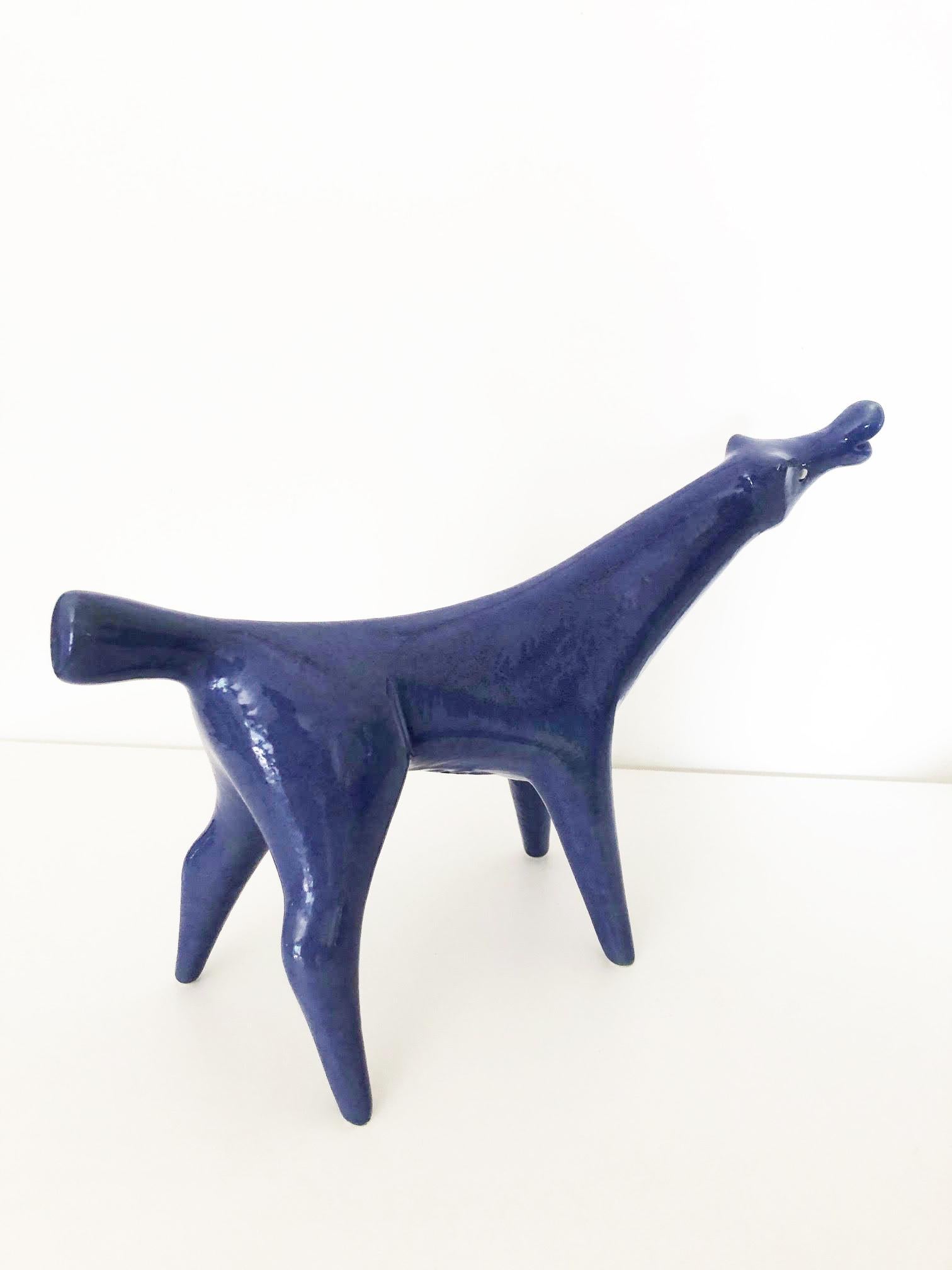 European Blue Dog of Roberto Rigon 1950s Made in Italy, Art