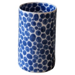 Blue Dots Porcelain Tall Cup by Lana Kova 