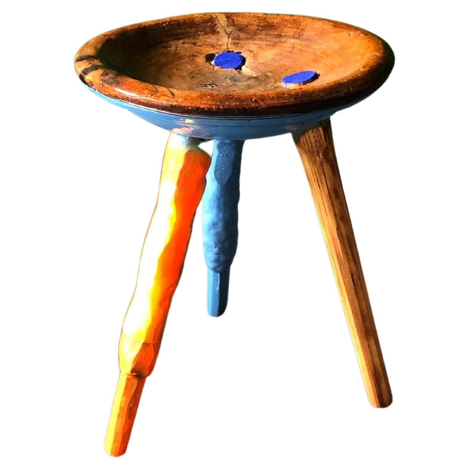 blue dotted Stool by Markus Friedrich Staab For Sale