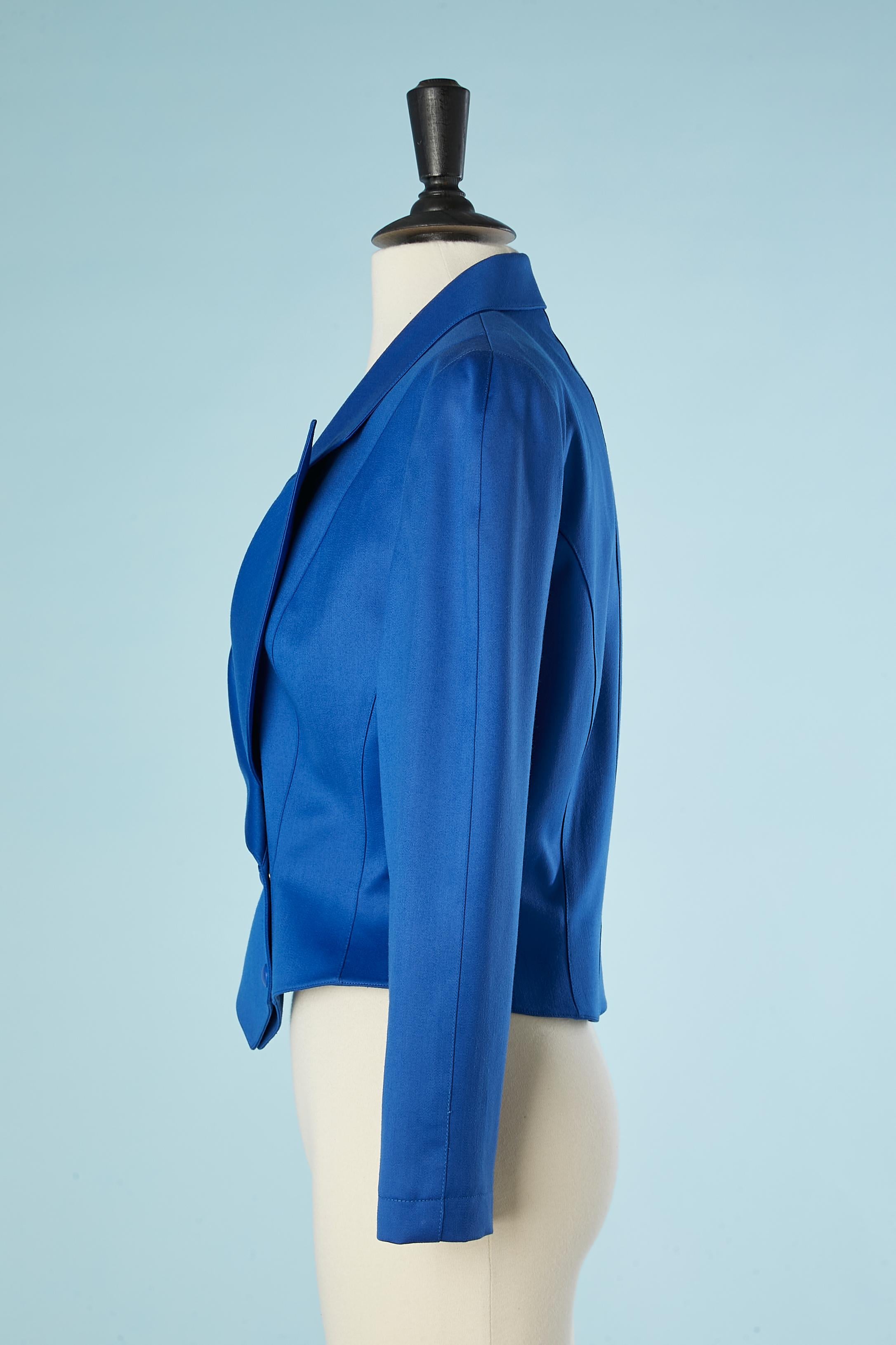 Thierry Mugler Paris - Veste en laine bleue à double boutonnage  Excellent état - En vente à Saint-Ouen-Sur-Seine, FR