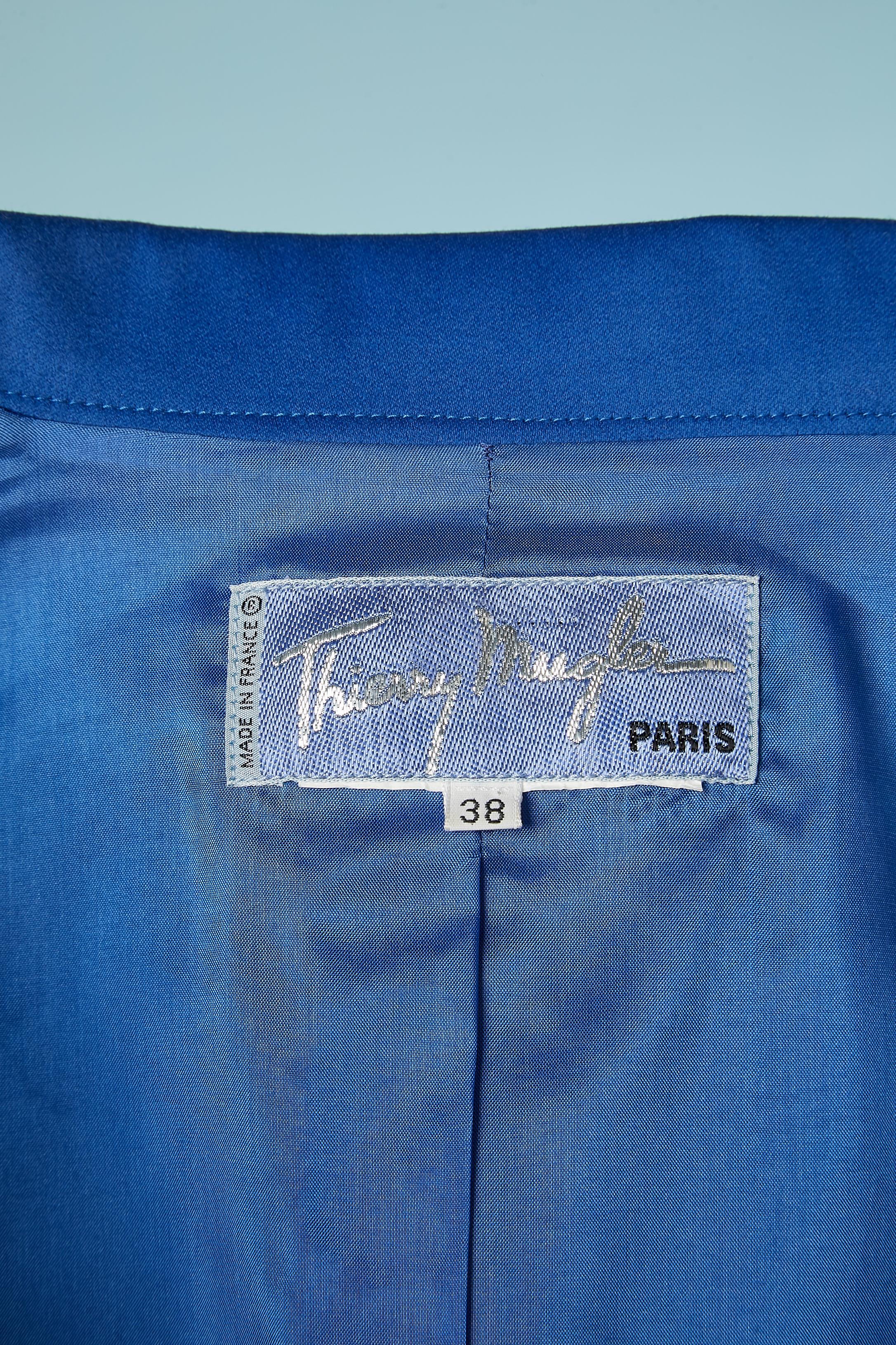 Thierry Mugler Paris - Veste en laine bleue à double boutonnage  en vente 1