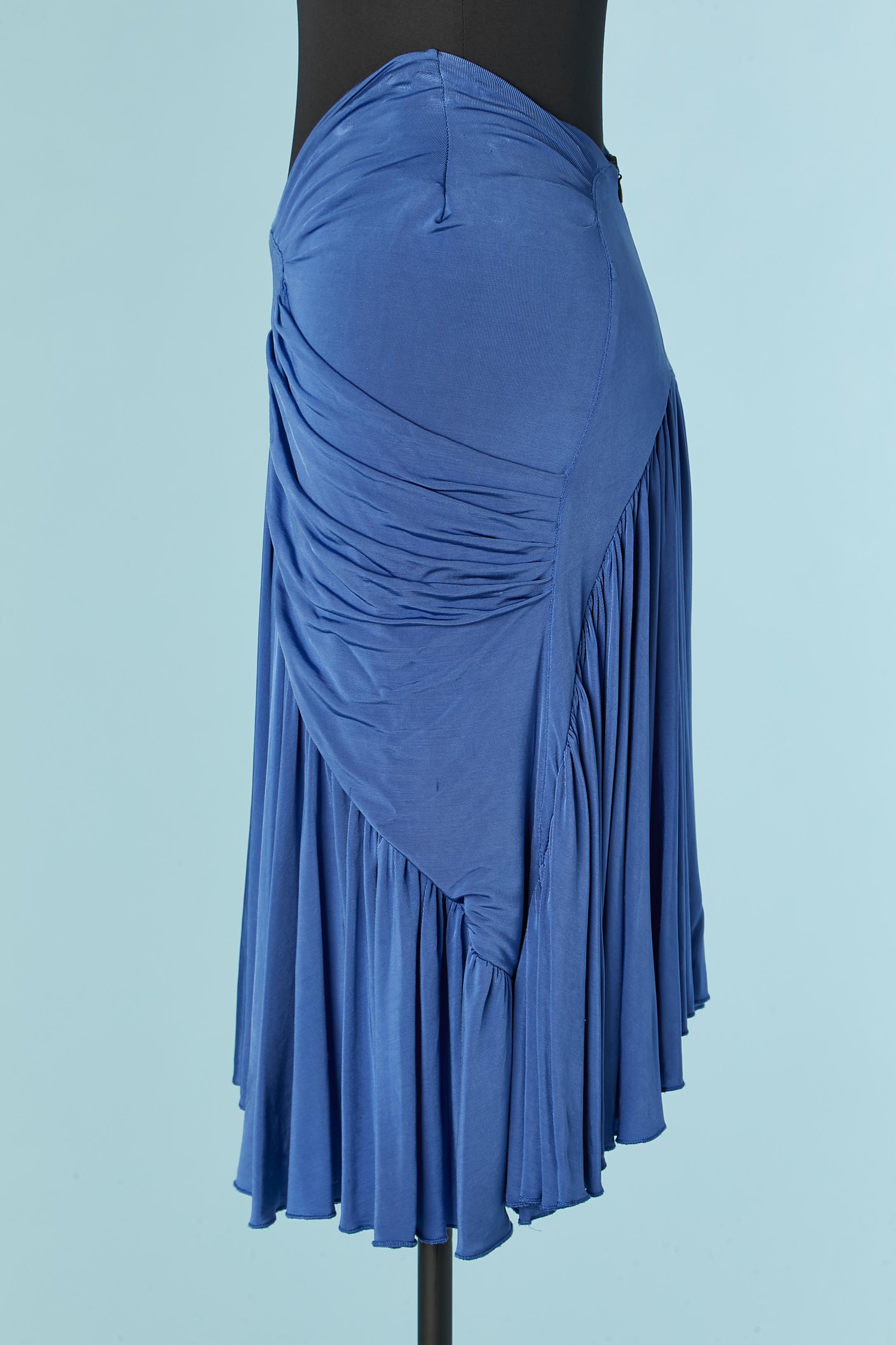 Women's Blue draped rayon jersey skirt Just Cavalli For Sale