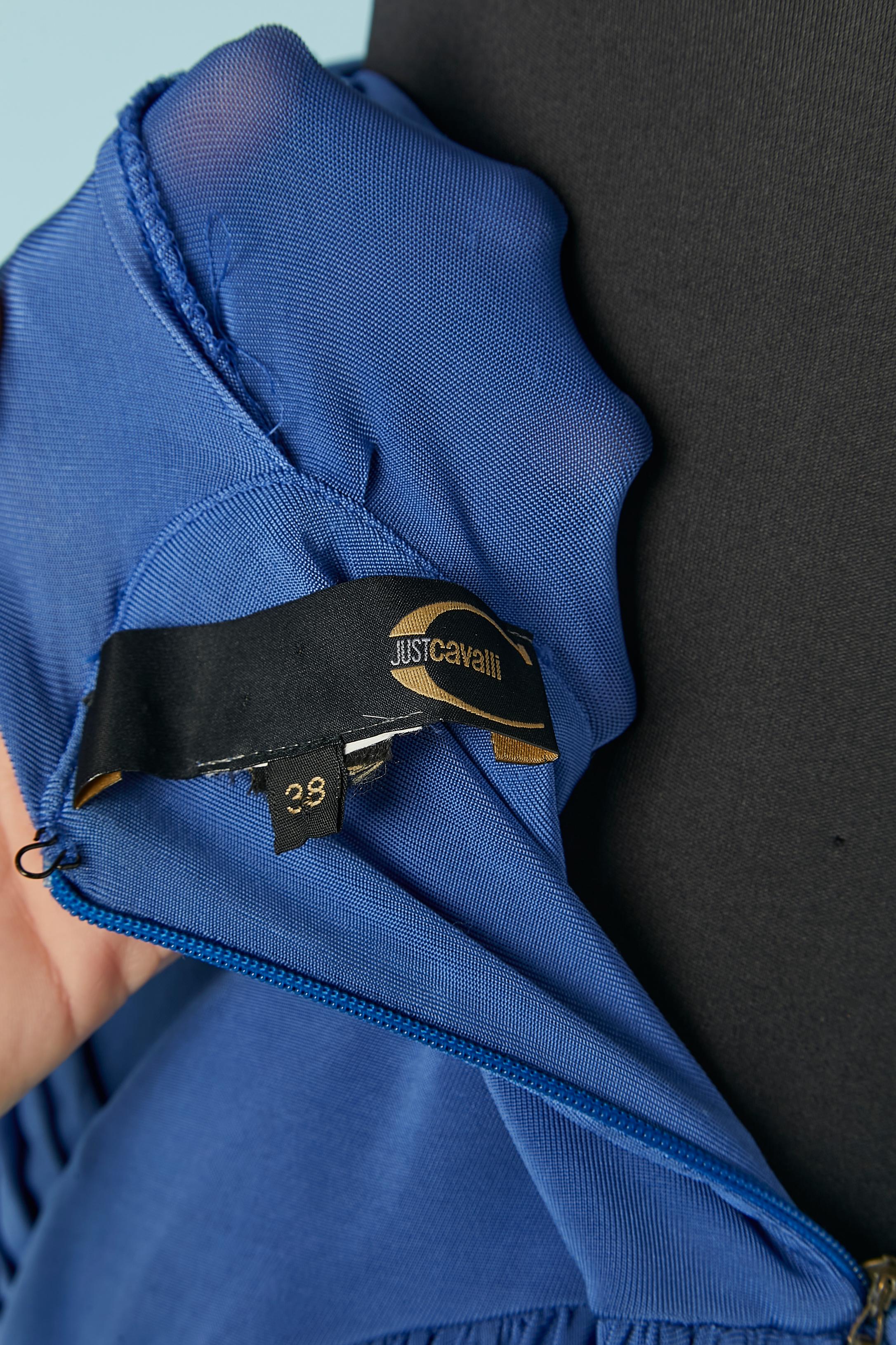 Blue draped rayon jersey skirt Just Cavalli For Sale 3