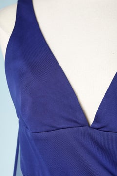 Blue draped  tank top Versace