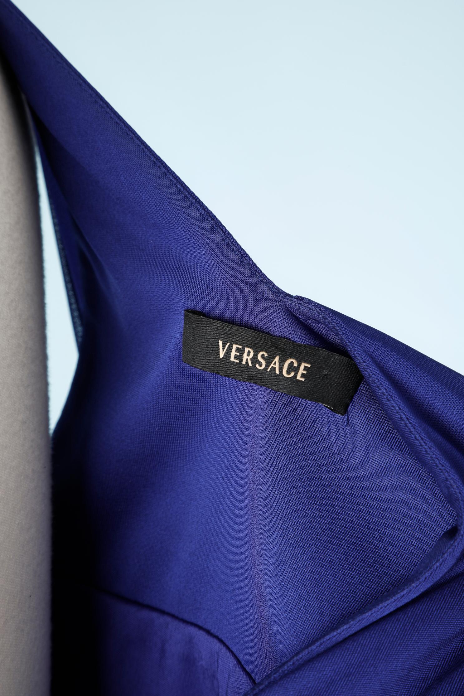 Blaue drapierte Vorhänge  Tanktop von Versace  im Angebot 3