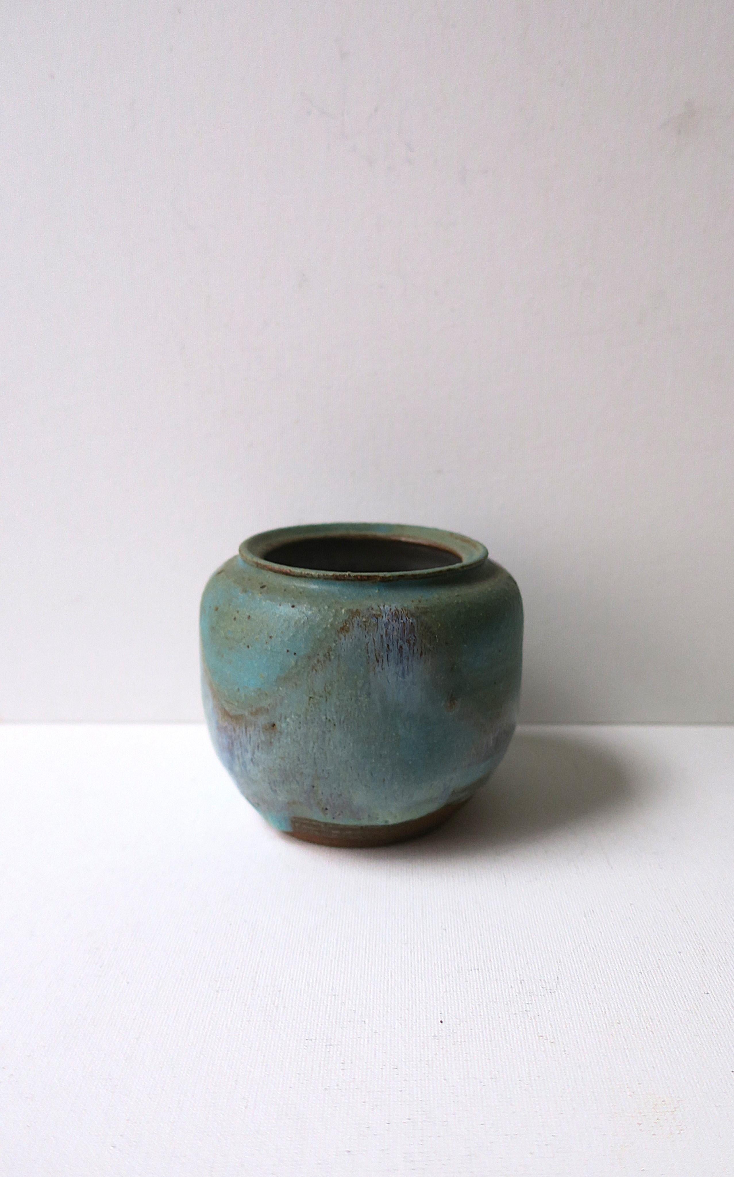 Blue Drip Pottery Vase, 1973 1