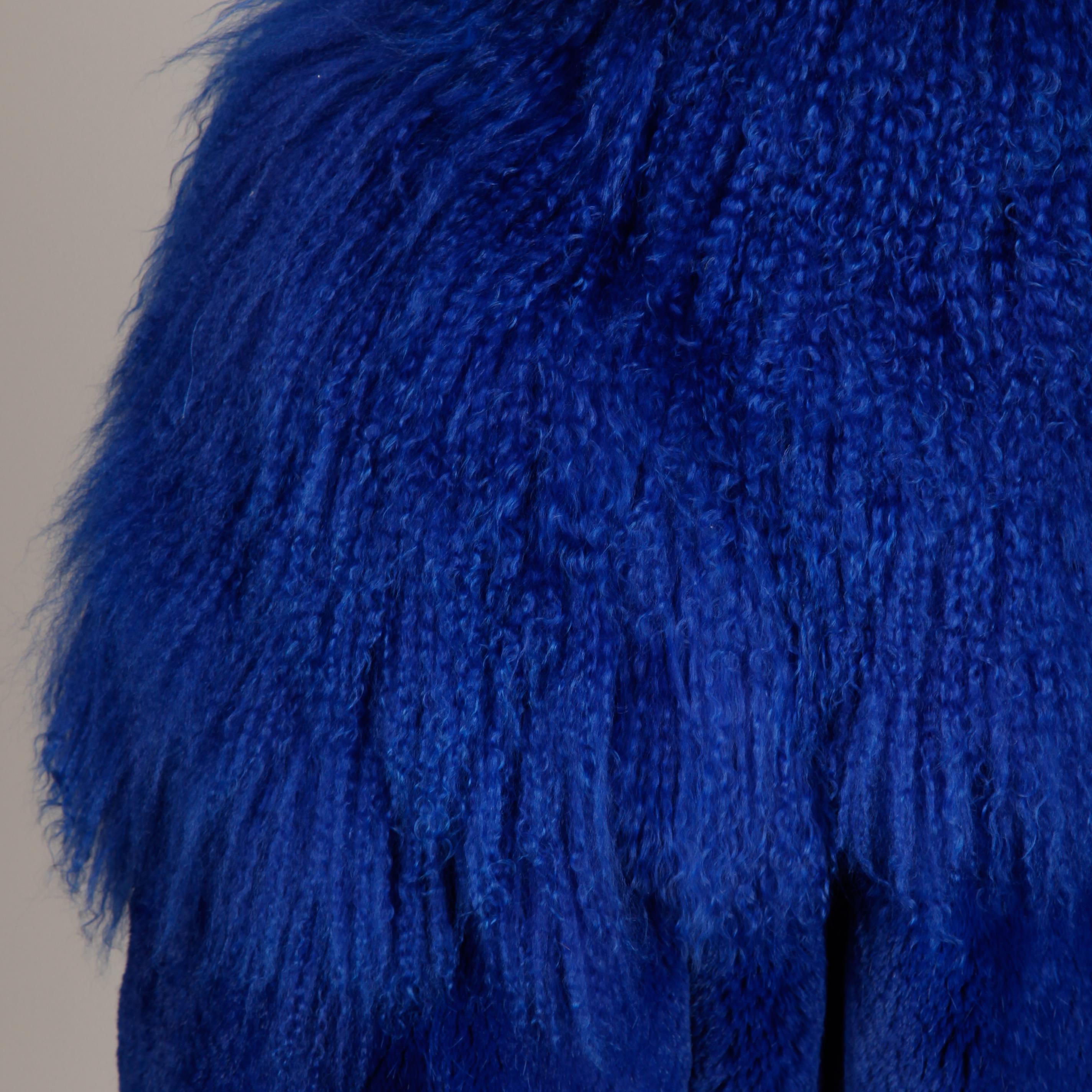 royal blue fur jacket
