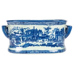 Blue Earthenware Planter, Signed Victoria Ware, 20th Century.